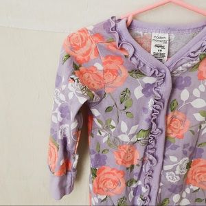 Modern Moment Purple Floral Open Foot Onsie SZ 12 Months
